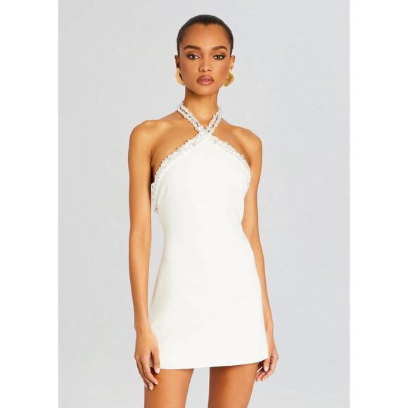 retrofete Kristi Pearl Embellished Mini Dress White Womens Size Small - Picture 5 of 13